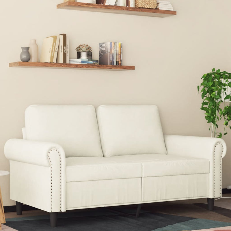 2-Sitzer-Sofa Creme 120 cm Samt