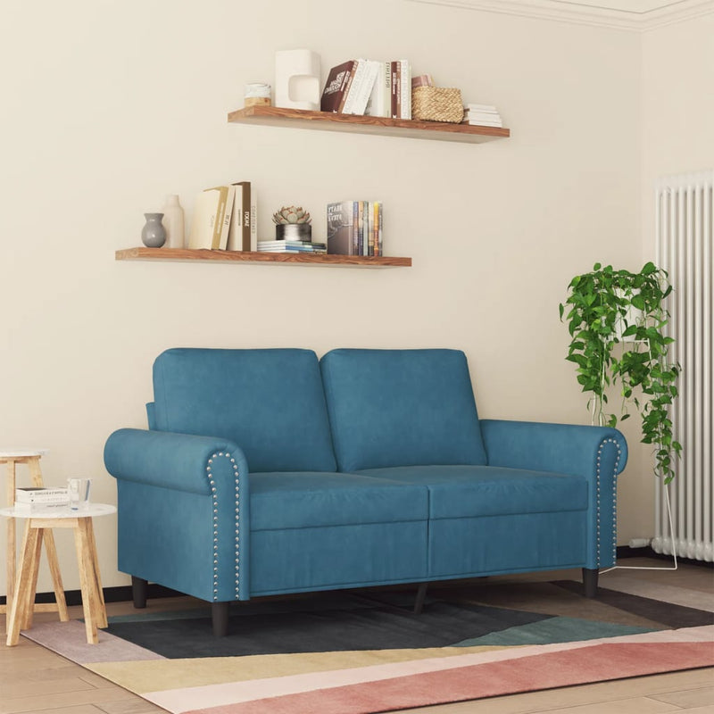 2-Sitzer-Sofa Blau 120 cm Samt