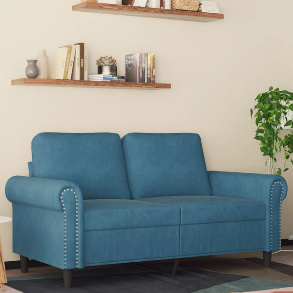 2-Sitzer-Sofa Blau 120 cm Samt