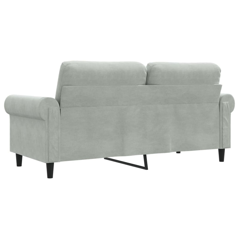 2-Sitzer-Sofa Hellgrau 140 cm Samt