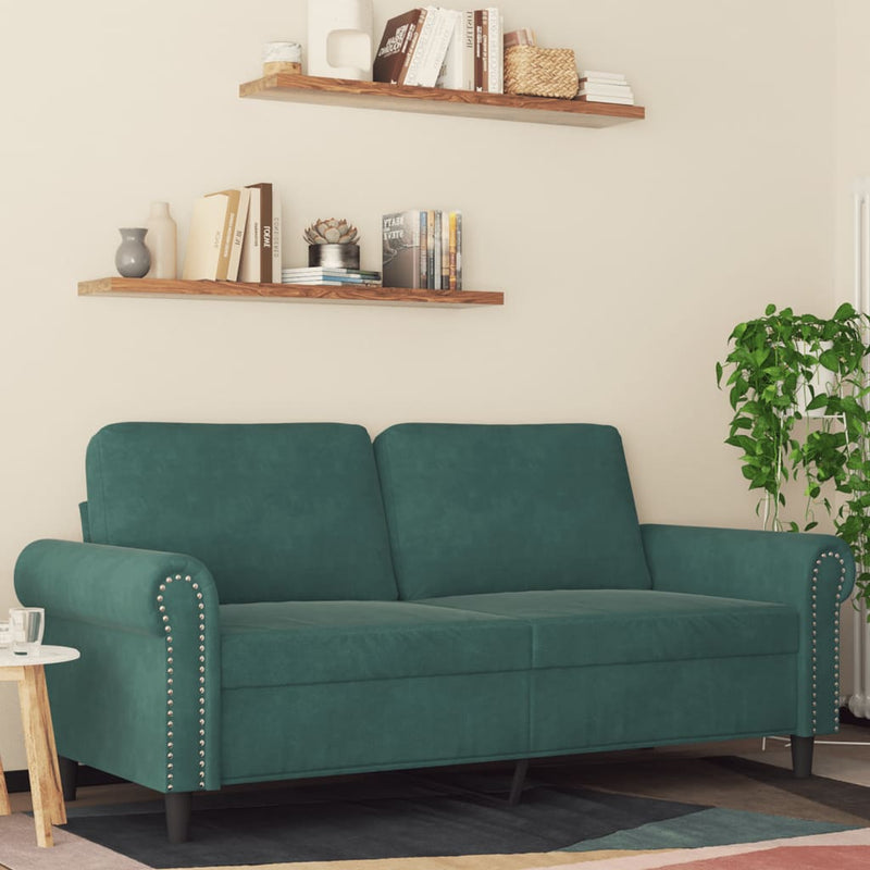 2-Sitzer-Sofa Dunkelgrün 140 cm Samt