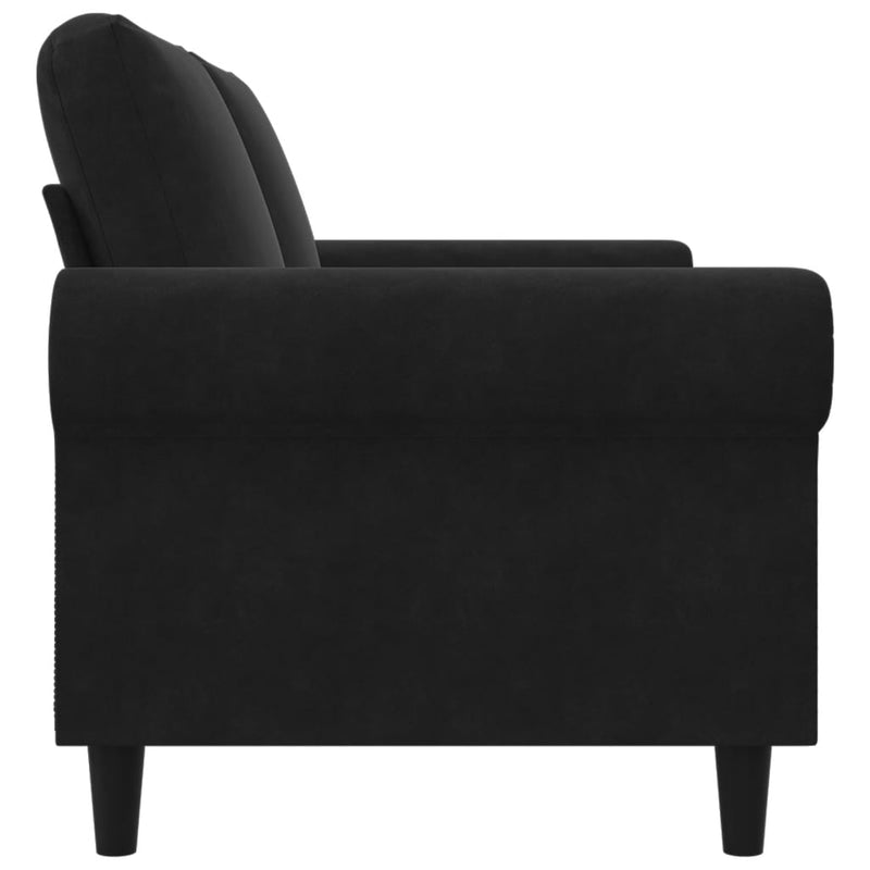 2-Sitzer-Sofa Schwarz 140 cm Samt