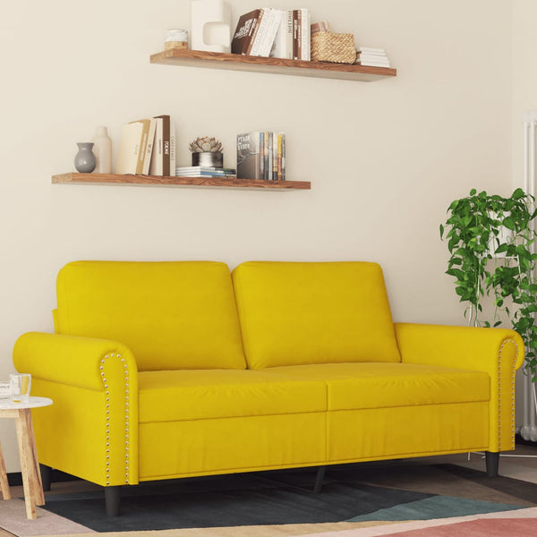 2-Sitzer-Sofa Gelb 140 cm Samt