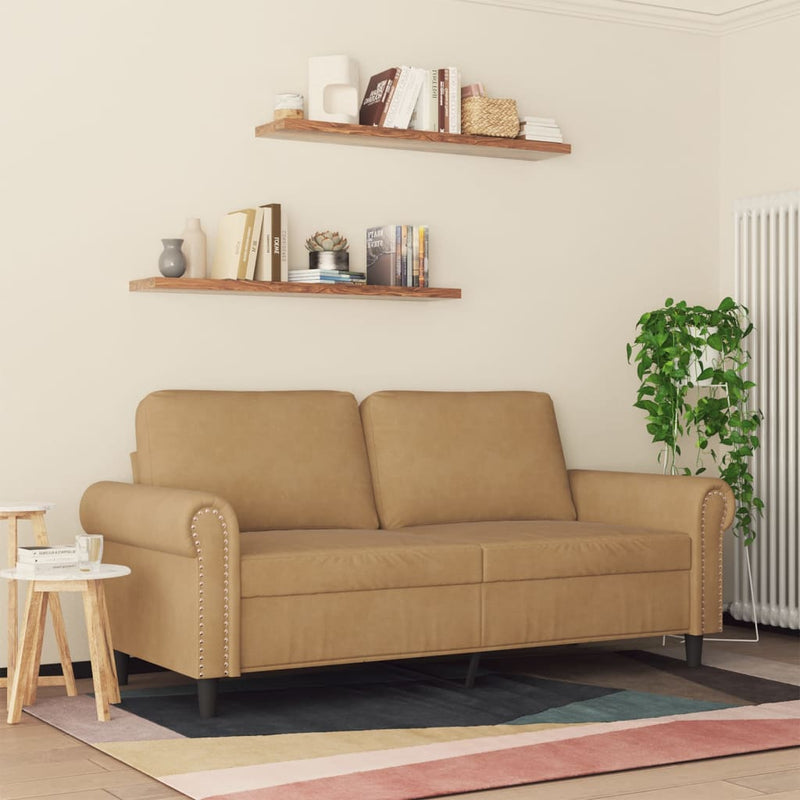 2-Sitzer-Sofa Braun 140 cm Samt