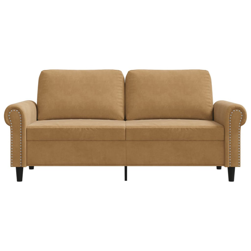 2-Sitzer-Sofa Braun 140 cm Samt