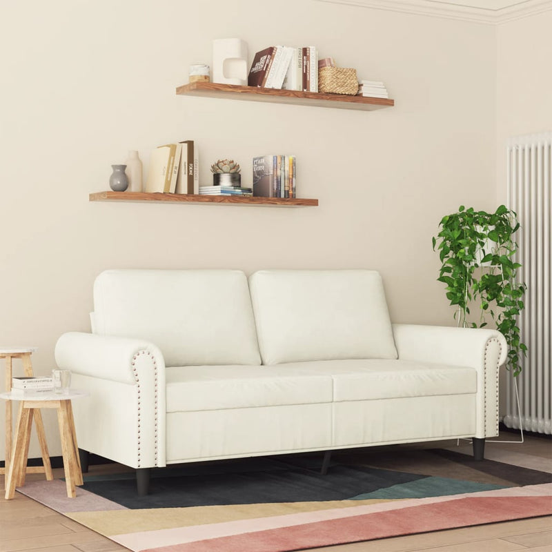 2-Sitzer-Sofa Creme 140 cm Samt