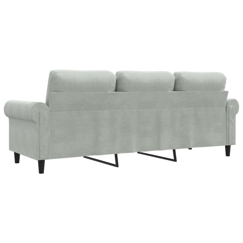 3-Sitzer-Sofa Hellgrau 180 cm Samt