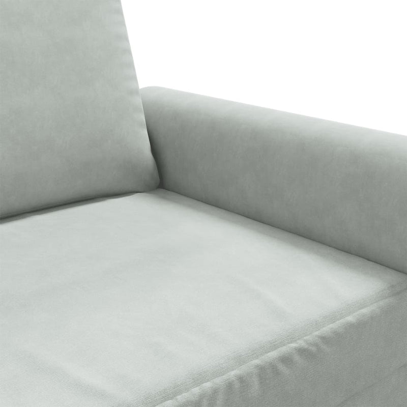 3-Sitzer-Sofa Hellgrau 180 cm Samt