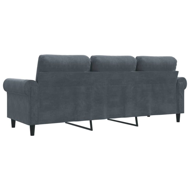 3-Sitzer-Sofa Dunkelgrau 180 cm Samt