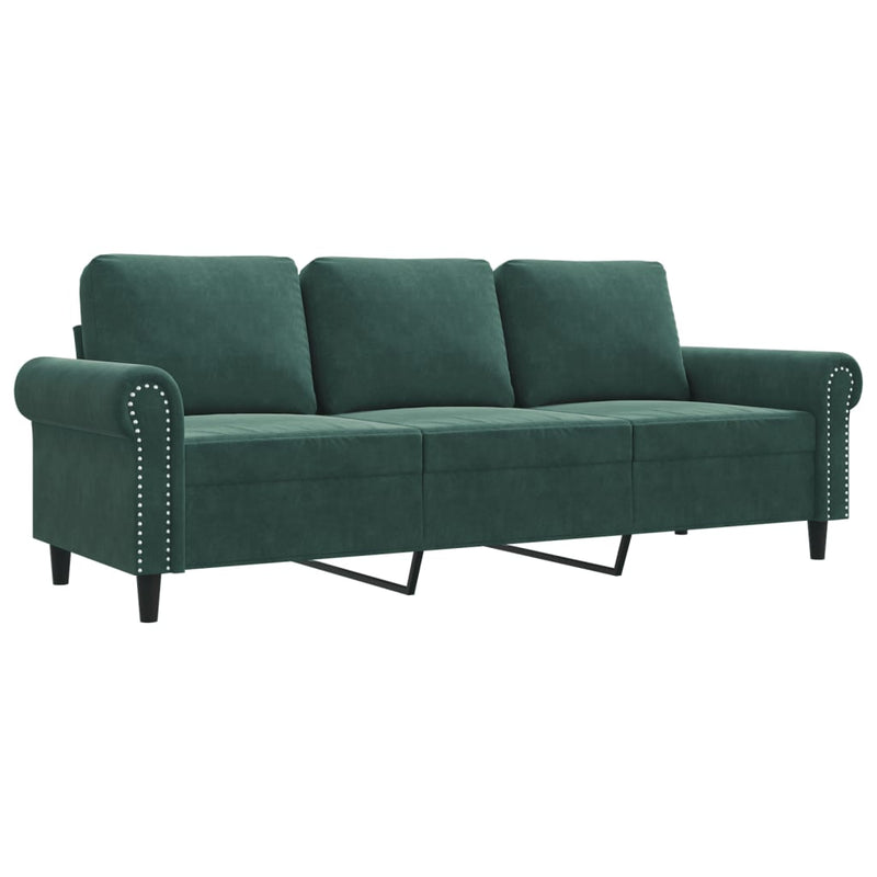 3-Sitzer-Sofa Dunkelgrün 180 cm Samt