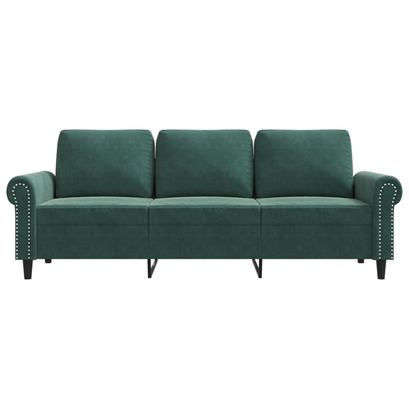 3-Sitzer-Sofa Dunkelgrün 180 cm Samt