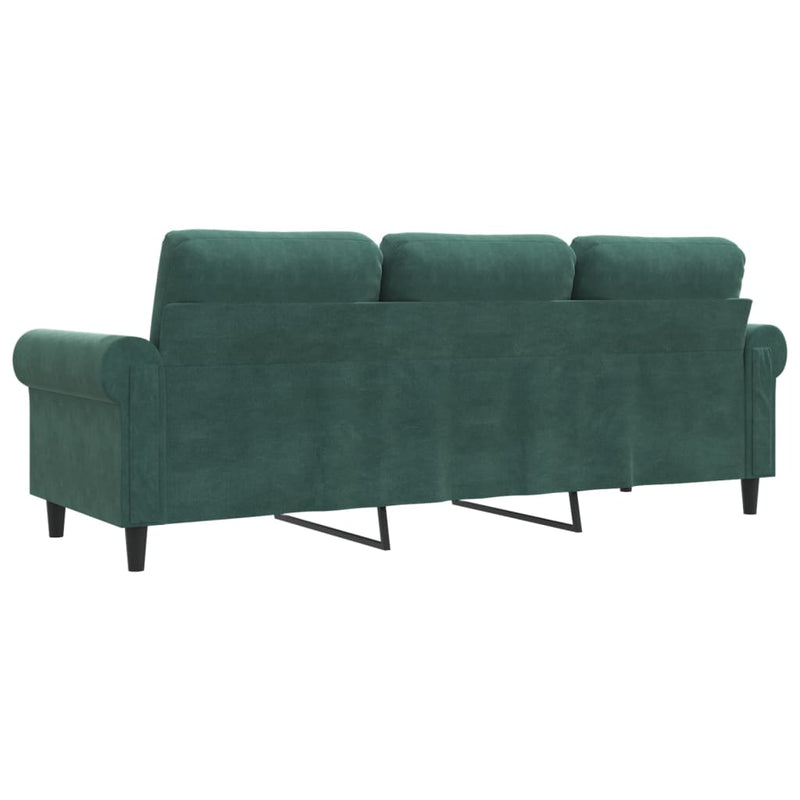 3-Sitzer-Sofa Dunkelgrün 180 cm Samt