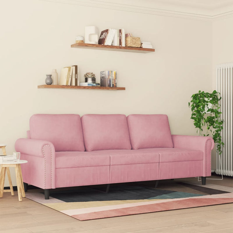 3-Sitzer-Sofa Rosa 180 cm Samt