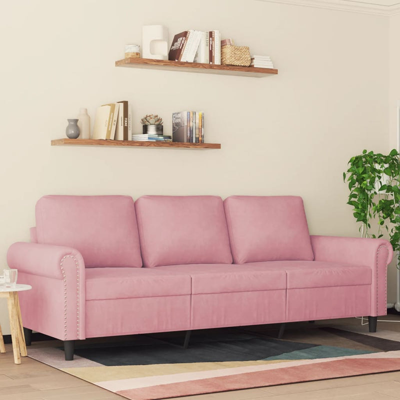 3-Sitzer-Sofa Rosa 180 cm Samt