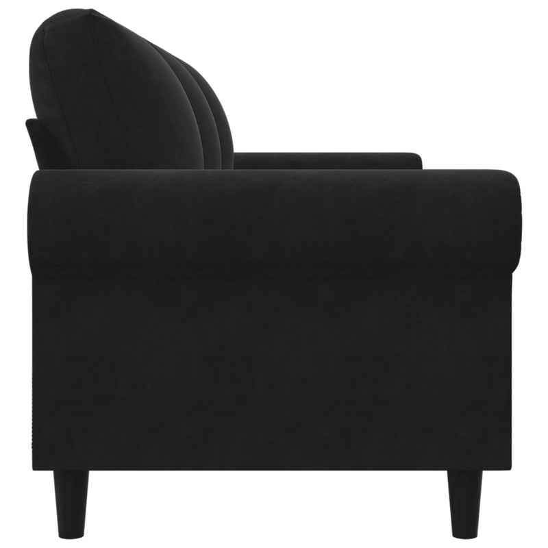 3-Sitzer-Sofa Schwarz 180 cm Samt