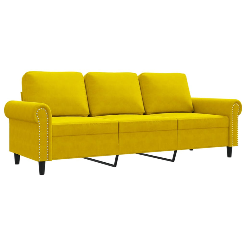 3-Sitzer-Sofa Gelb 180 cm Samt