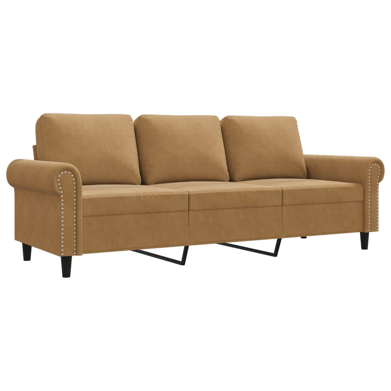 3-Sitzer-Sofa Braun 180 cm Samt