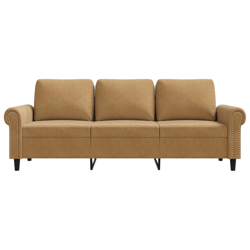 3-Sitzer-Sofa Braun 180 cm Samt