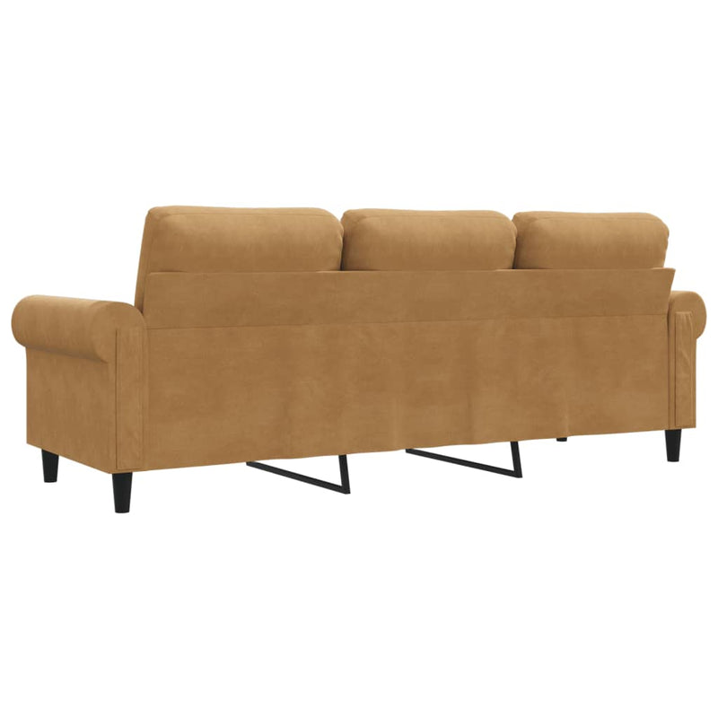 3-Sitzer-Sofa Braun 180 cm Samt