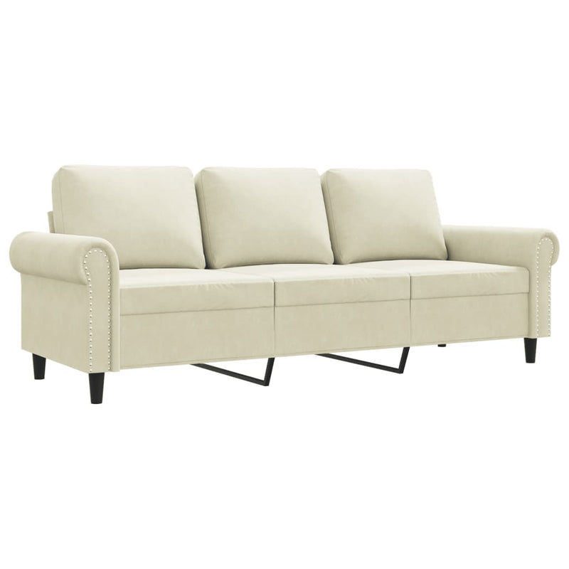 3-Sitzer-Sofa Creme 180 cm Samt