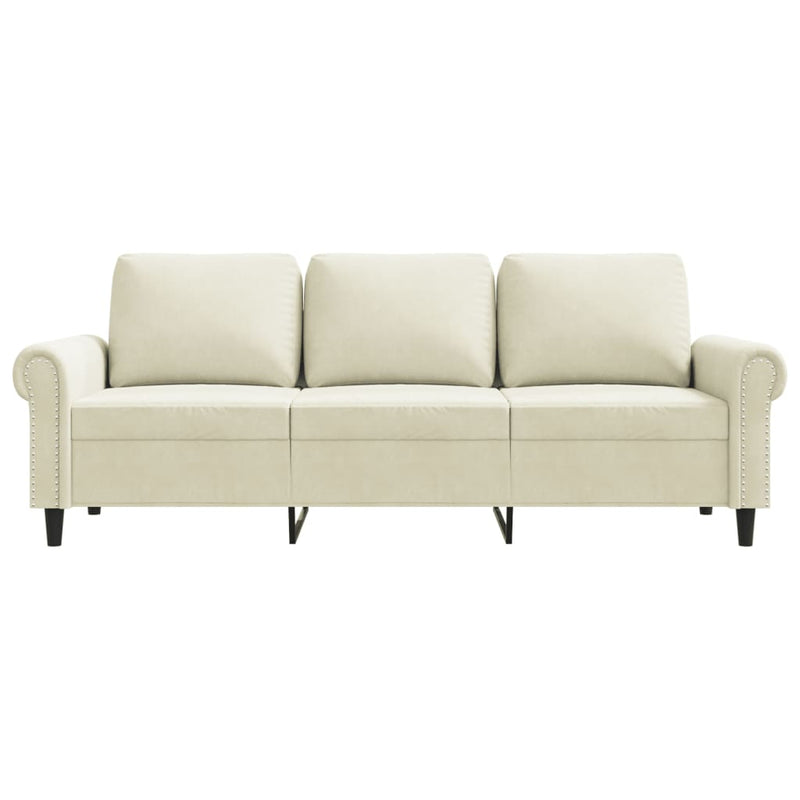 3-Sitzer-Sofa Creme 180 cm Samt