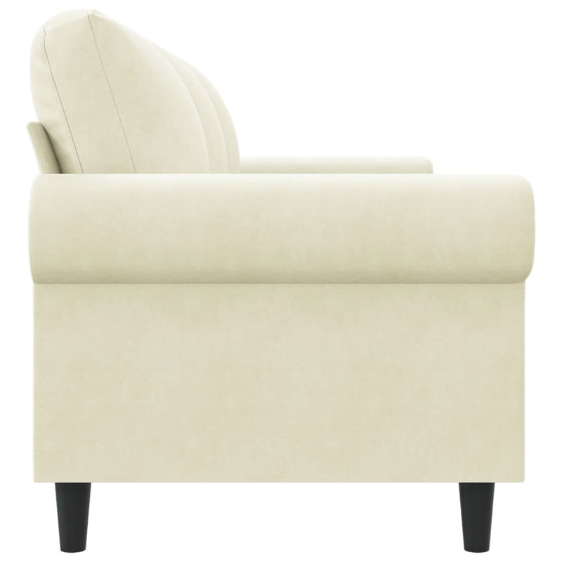 3-Sitzer-Sofa Creme 180 cm Samt