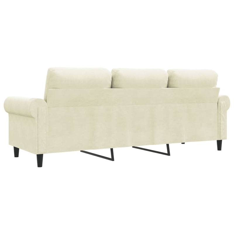 3-Sitzer-Sofa Creme 180 cm Samt