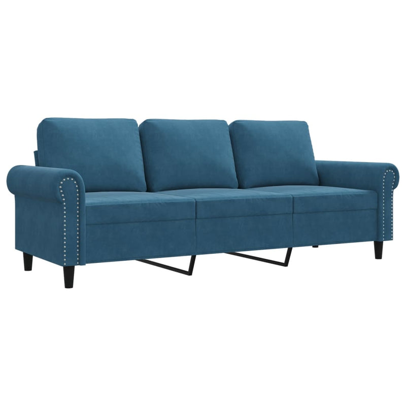 3-Sitzer-Sofa Blau 180 cm Samt