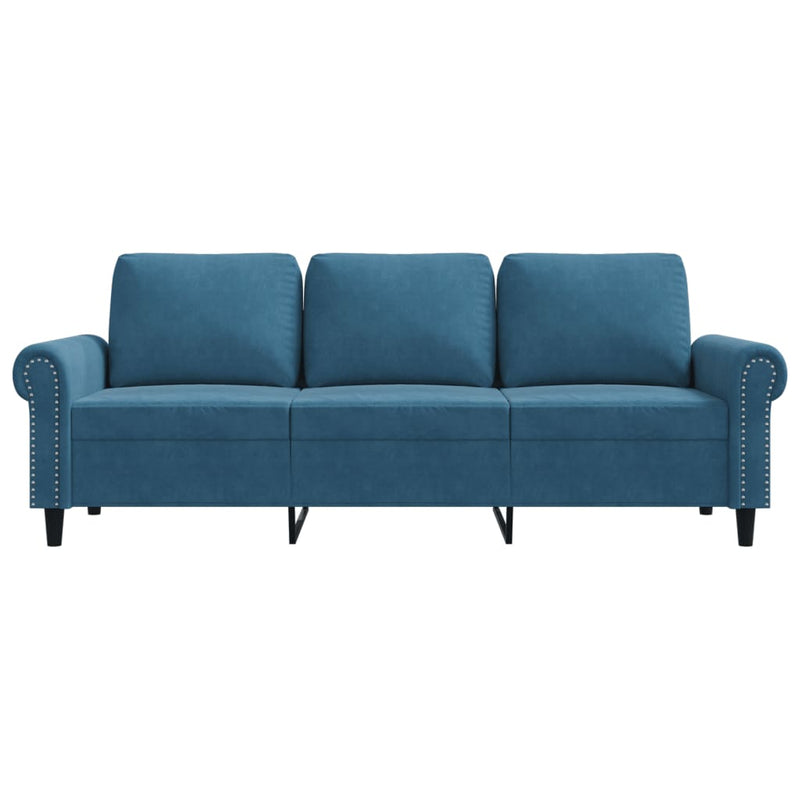 3-Sitzer-Sofa Blau 180 cm Samt