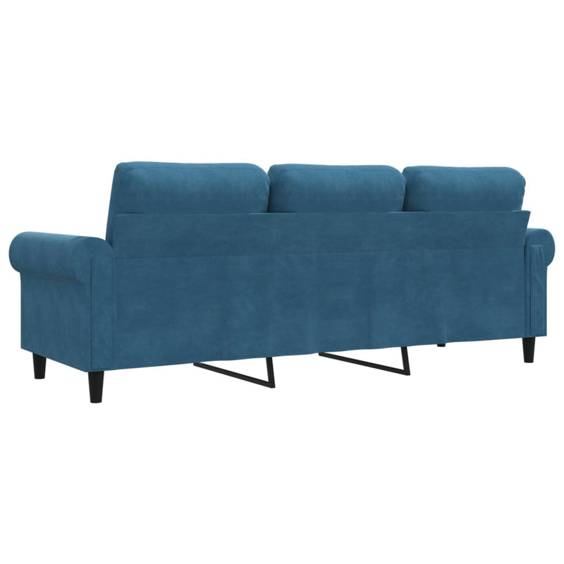 3-Sitzer-Sofa Blau 180 cm Samt