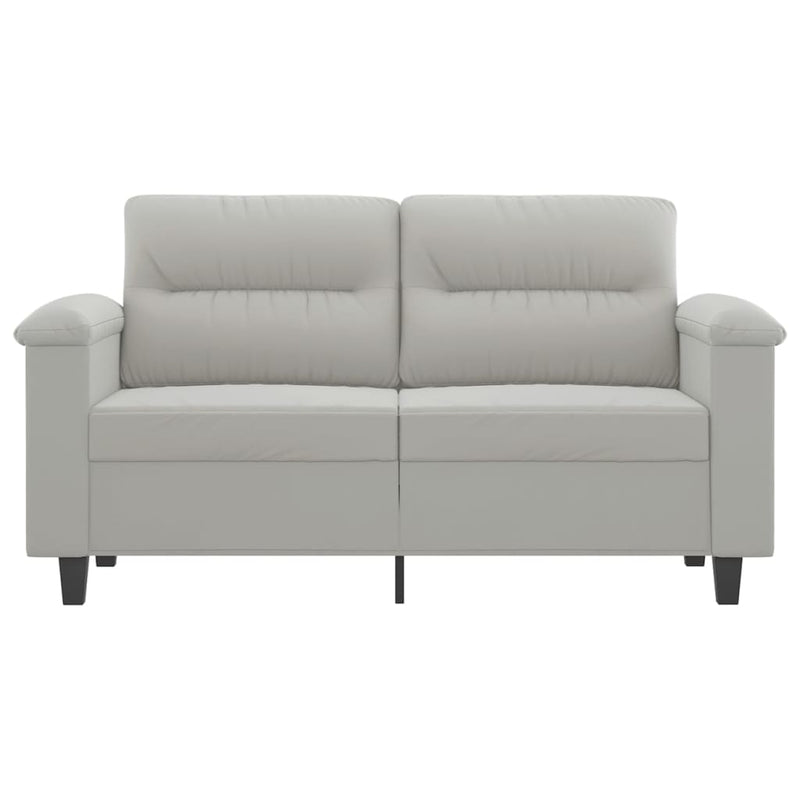 2-Sitzer-Sofa Hellgrau 120 cm Mikrofasergewebe