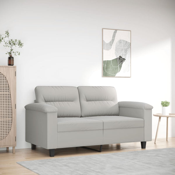 2-Sitzer-Sofa Hellgrau 120 cm Mikrofasergewebe