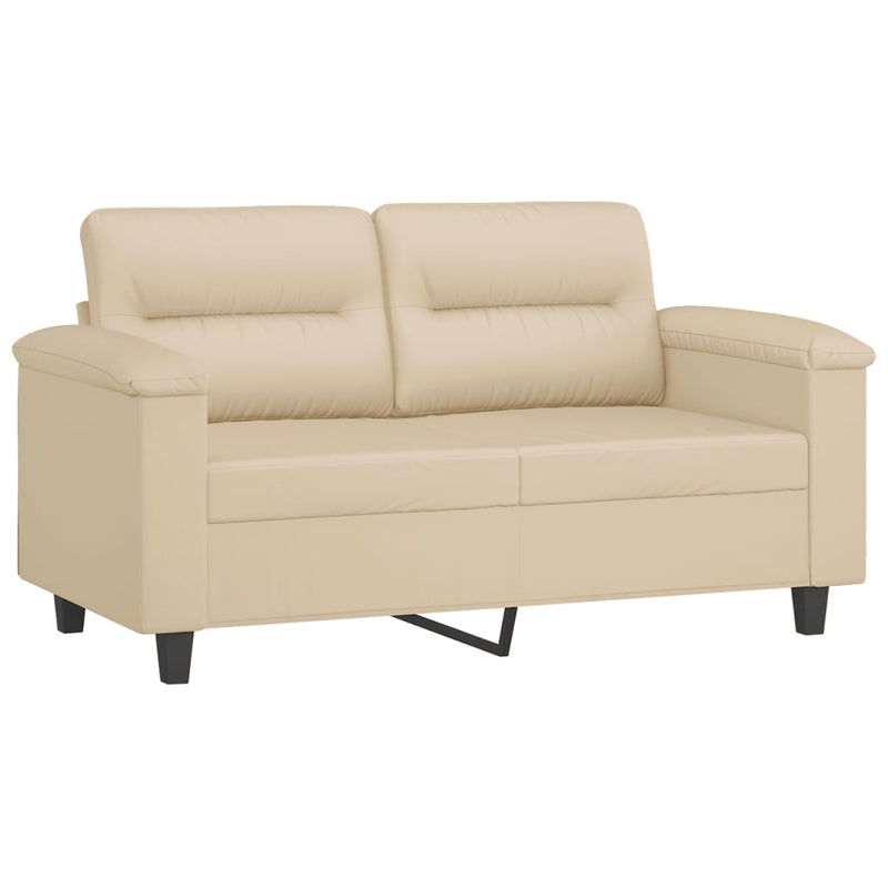 2-Sitzer-Sofa Creme 120 cm Mikrofasergewebe