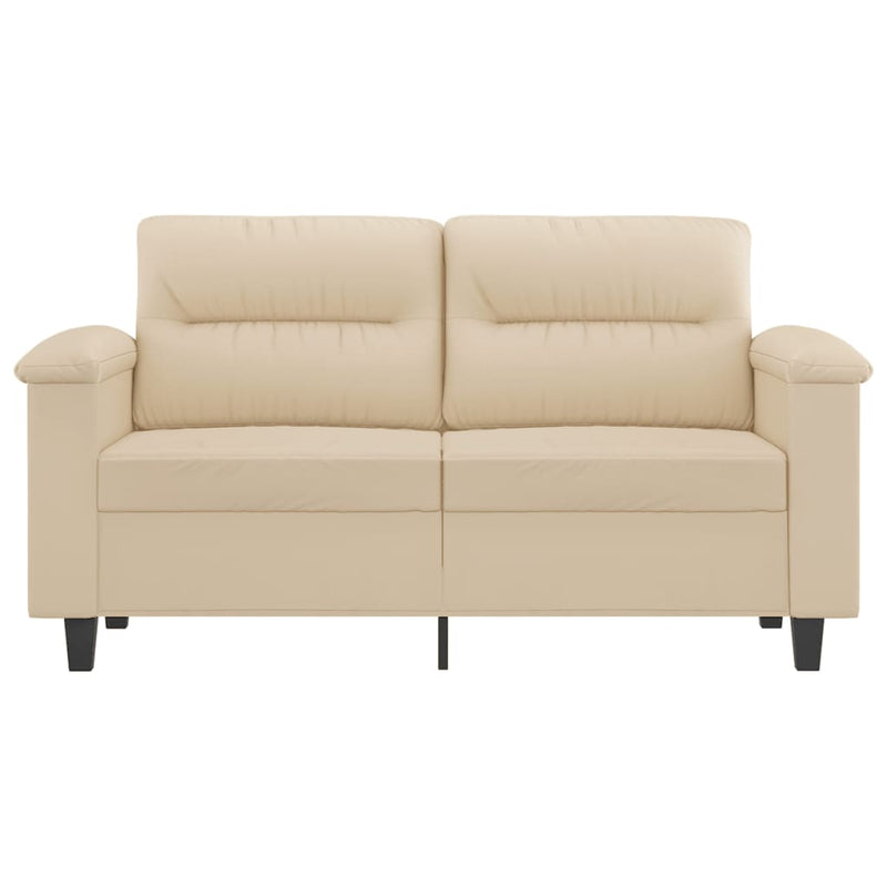 2-Sitzer-Sofa Creme 120 cm Mikrofasergewebe