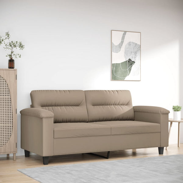 2-Sitzer-Sofa Taupe 140 cm Mikrofasergewebe