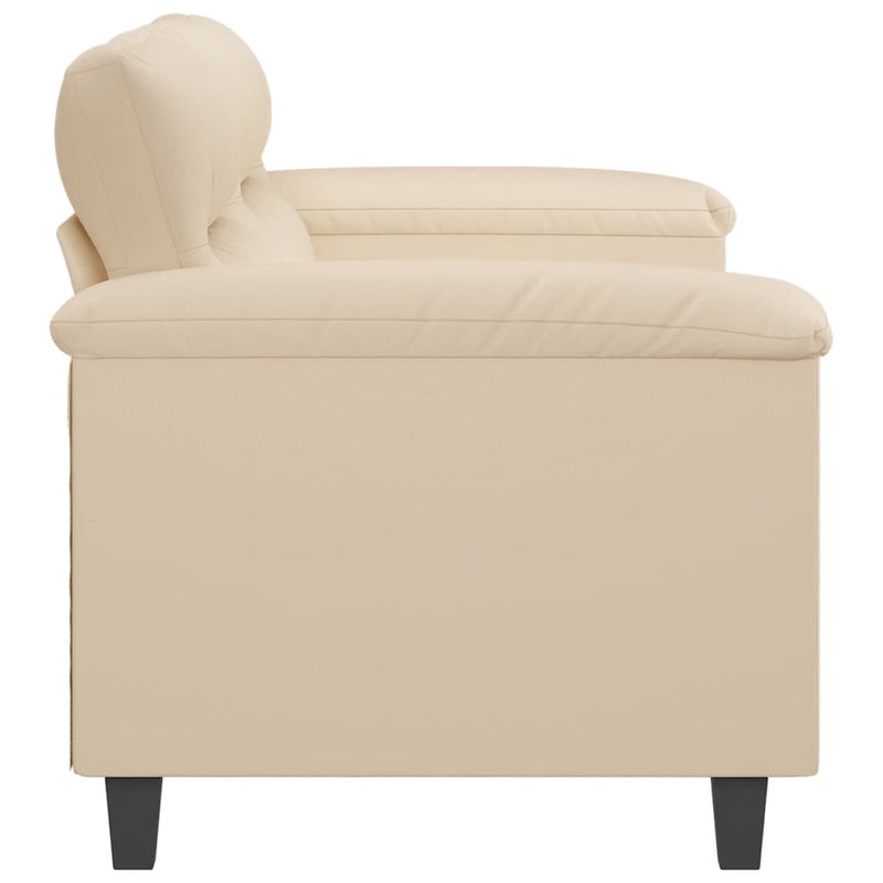 2-Sitzer-Sofa Creme 140 cm Mikrofasergewebe