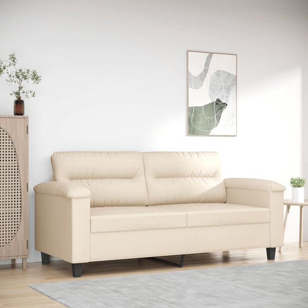 2-Sitzer-Sofa Beige 140 cm Mikrofasergewebe