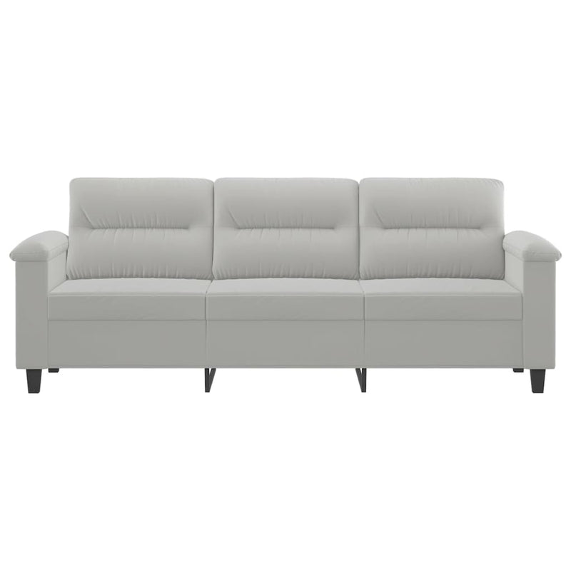 3-Sitzer-Sofa Hellgrau 180 cm Mikrofasergewebe