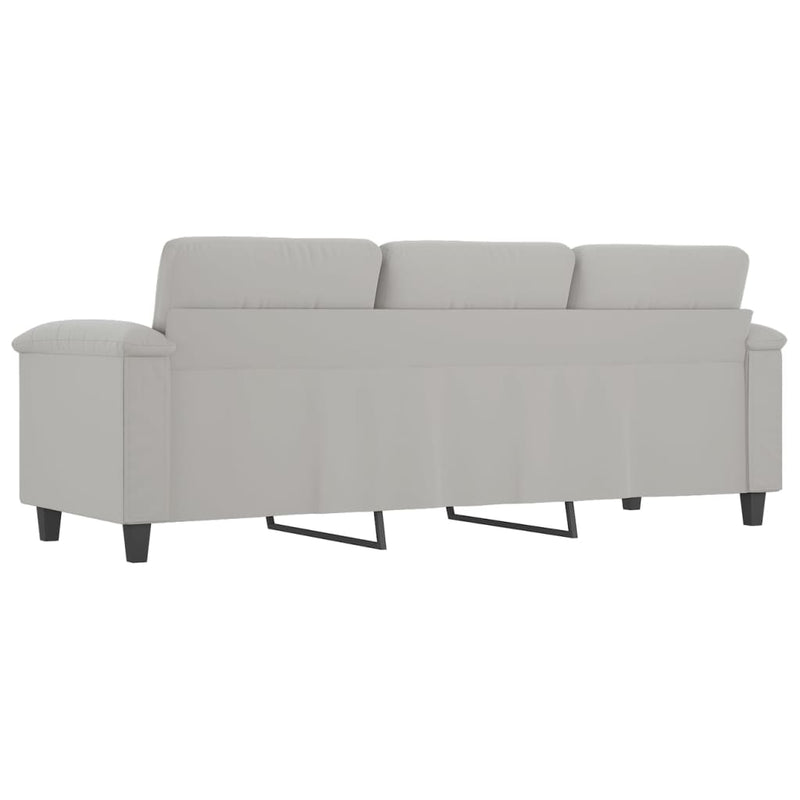 3-Sitzer-Sofa Hellgrau 180 cm Mikrofasergewebe