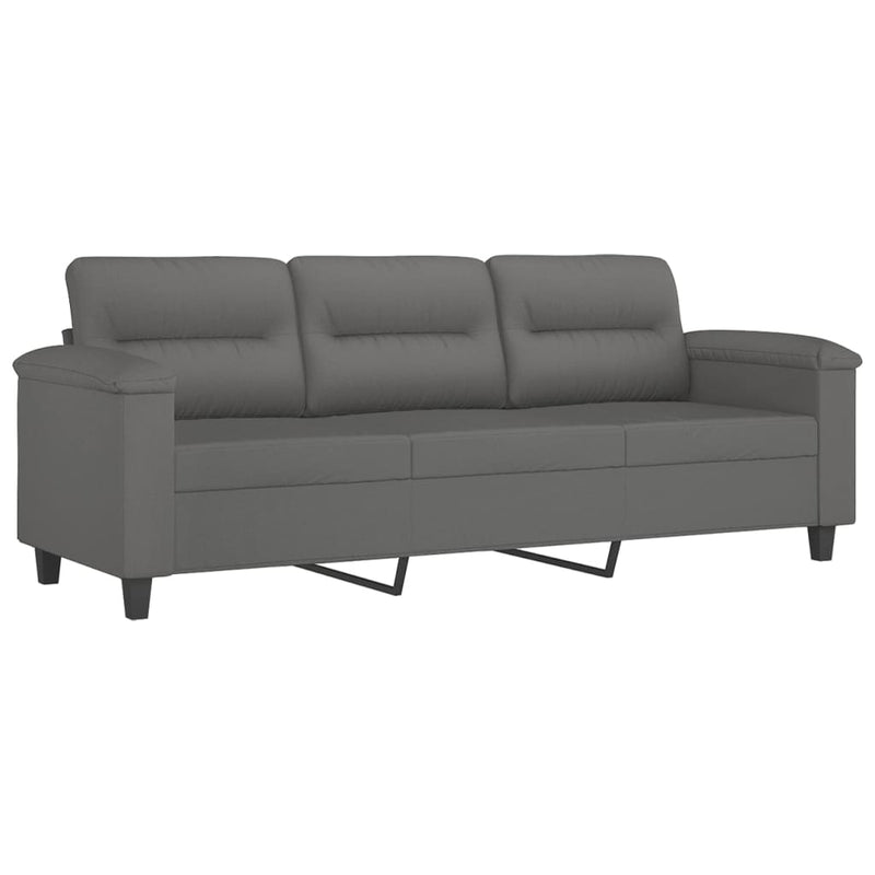 3-Sitzer-Sofa Dunkelgrau 180 cm Mikrofasergewebe