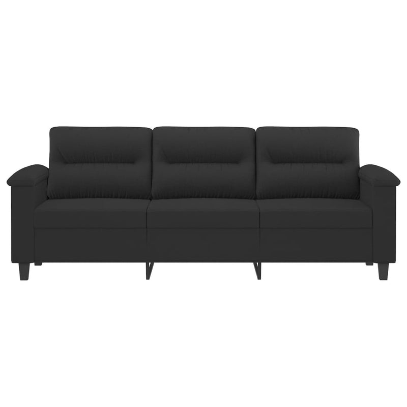 3-Sitzer-Sofa Schwarz 180 cm Mikrofasergewebe