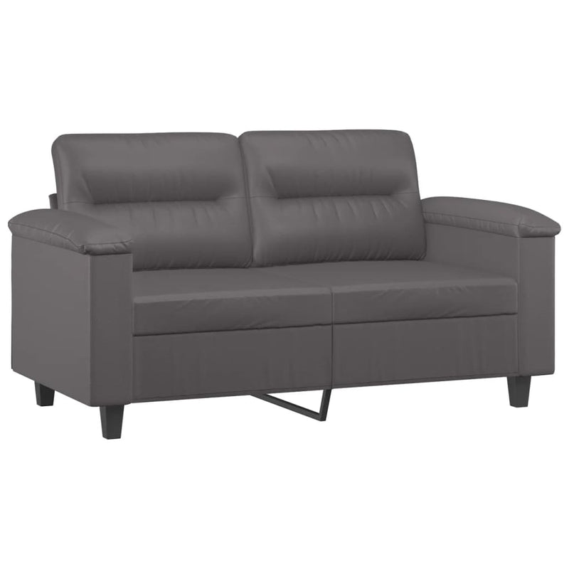 2-Sitzer-Sofa Grau 120 cm Kunstleder