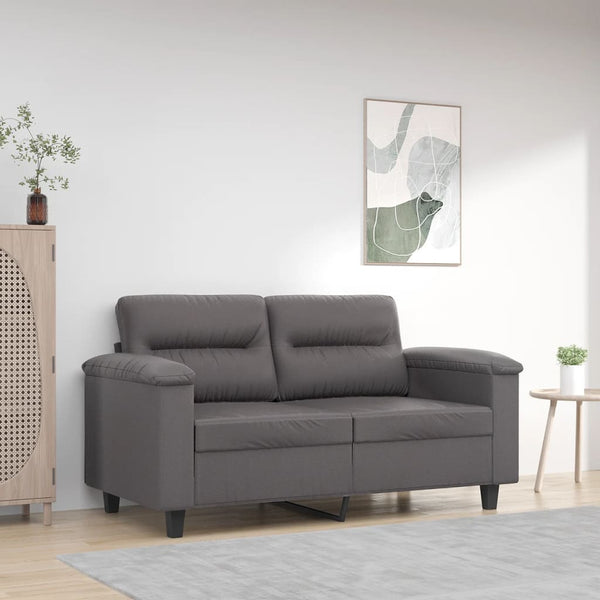 2-Sitzer-Sofa Grau 120 cm Kunstleder