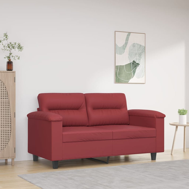 2-Sitzer-Sofa Weinrot 120 cm Kunstleder