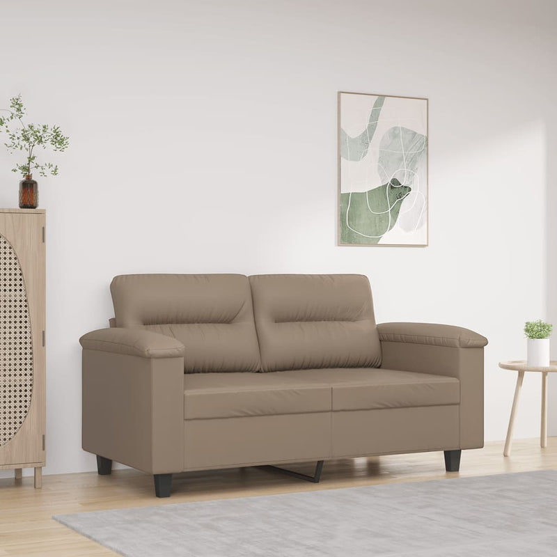 2-Sitzer-Sofa Cappuccino-Braun 120 cm Kunstleder