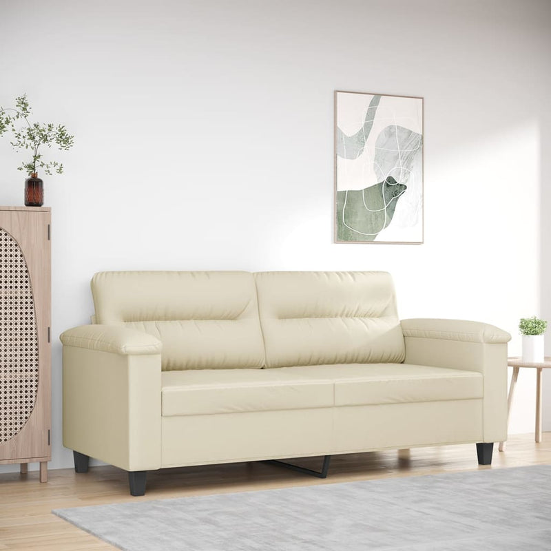 2-Sitzer-Sofa Creme 140 cm Kunstleder