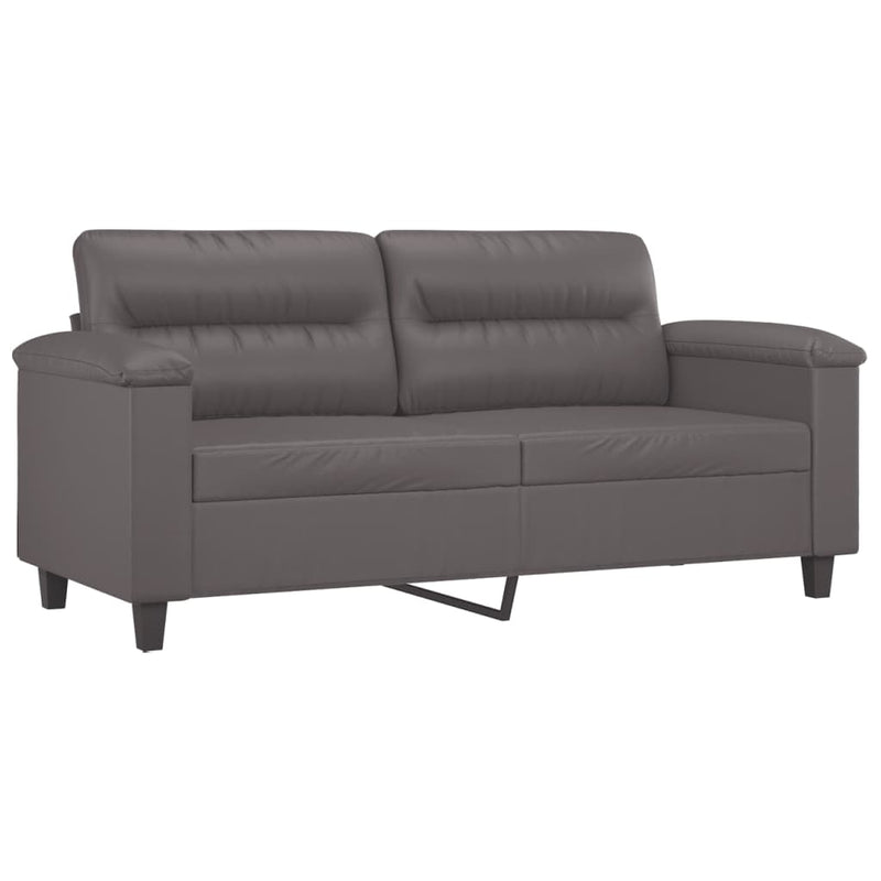 2-Sitzer-Sofa Grau 140 cm Kunstleder