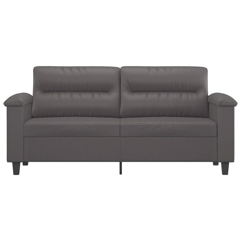 2-Sitzer-Sofa Grau 140 cm Kunstleder