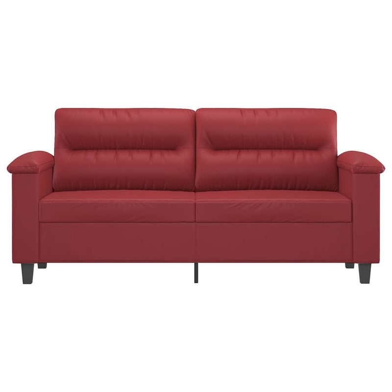 2-Sitzer-Sofa Weinrot 140 cm Kunstleder