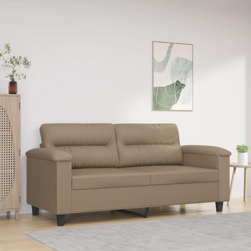 2-Sitzer-Sofa Cappuccino-Braun 140 cm Kunstleder